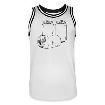 Can as a motif for sayings and beer fans - Men's Basketball Jersey - white/black - Front - AI Model Male 185 dark (185cm)