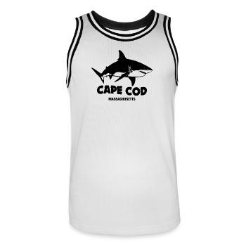 Cape Cod - grands requins blancs - Maillot de basket Homme - blanc/noir - Devant - AI Model Male 185 dark (185cm)
