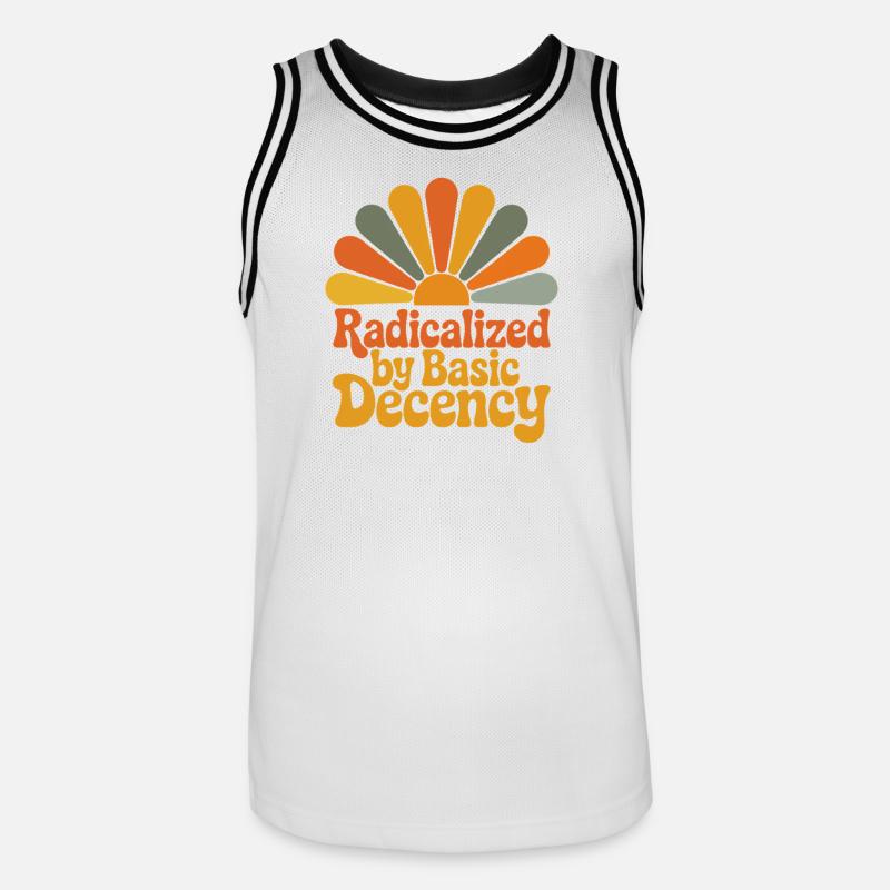 Radicalized by Basic Decency - Men's Basketball Jersey - white/black