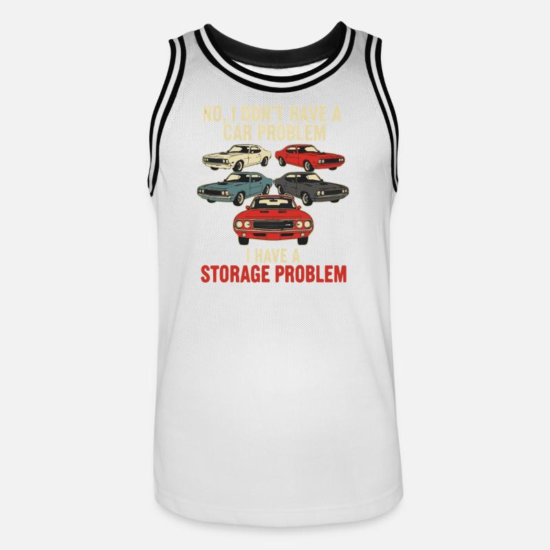 Storage Problem Car Meme Tee - Men's Basketball Jersey - white/black
