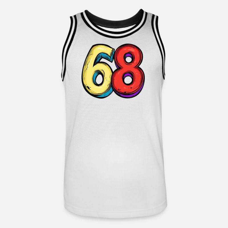 68 nummer färgglada - Basebollinne herr - vit/svart