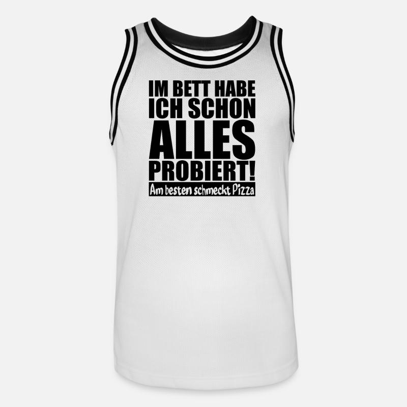 Sarcasmo sulla pizza - Maglia da basket per uomo - bianco/nero