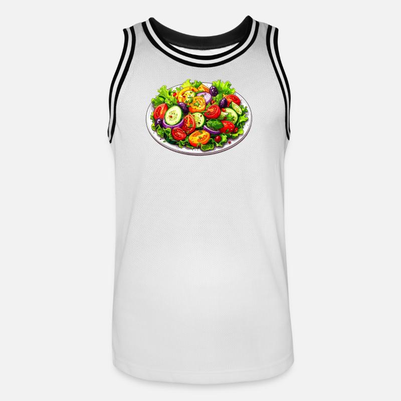 insalata - Maglia da basket per uomo - bianco/nero
