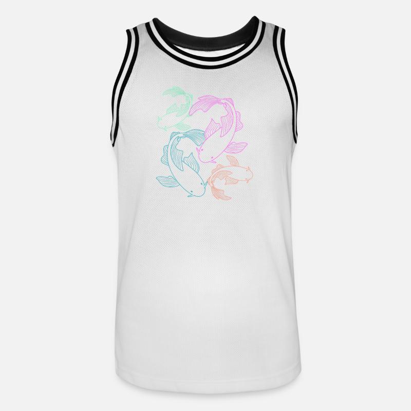 Pesci Koi Koi Carpa Koi Koi Koi Koi Koi Koi - Maglia da basket per uomo - bianco/nero