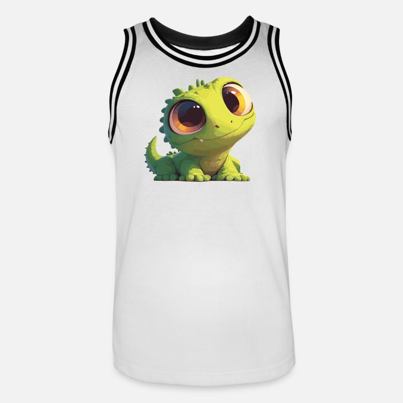 Lucertole Lucertole - Maglia da basket per uomo - bianco/nero