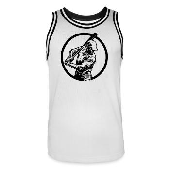 Silhouette de l’homme de baseball - Maillot de basket Homme - blanc/noir - Devant - AI Model Male 185 dark (185cm)