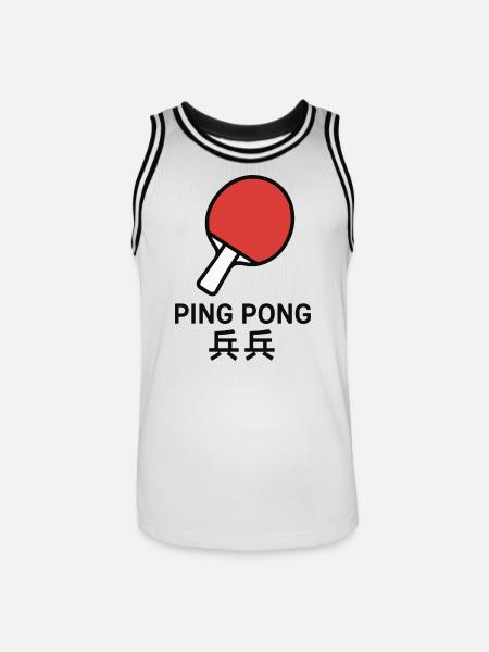 Ping-Pong Racket - Table Tennis - Men's Basketball Jersey - white/black
