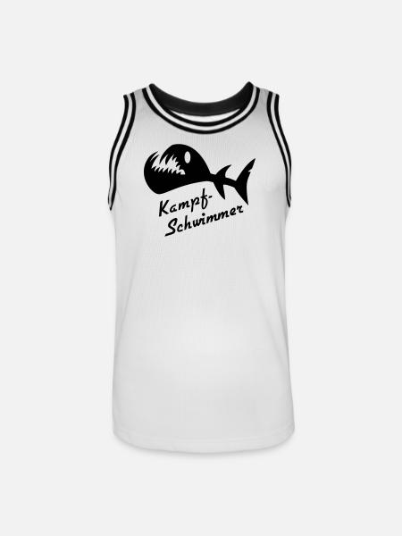 Kampfswimmer Fisch 2 - Männer Basketball-Trikot - Weiß/Schwarz