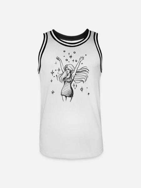 Dancing Woman Empowerment - Illustration - Men's Basketball Jersey - white/black