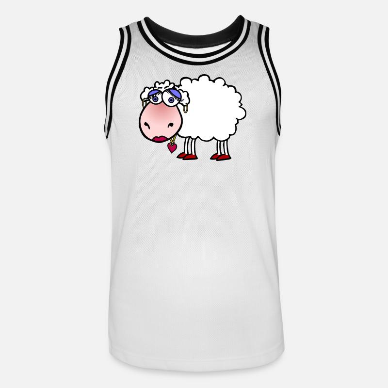 Pecore coccolone con ciondolo a cuore - Maglia da basket per uomo - bianco/nero