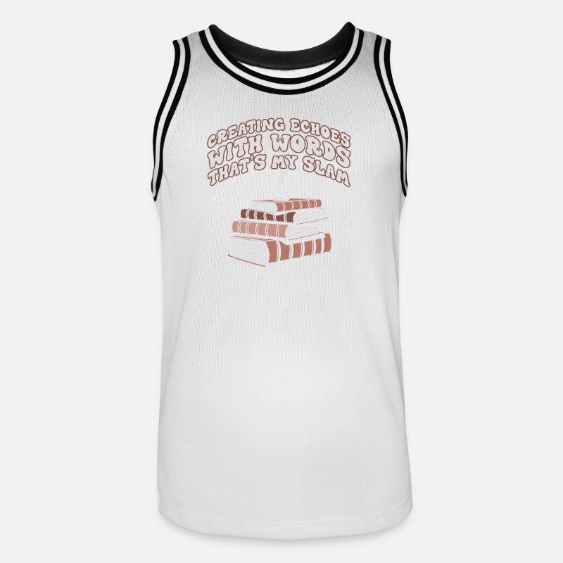 Echos durch Worte Slam-Stack - Männer Basketball-Trikot - Weiß/Schwarz
