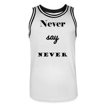 CITATION. MESSAGE. HUMOUR. CITATIONS DRÔLES - Maillot de basket Homme - blanc/noir - Devant - AI Model Male 185 dark (185cm)