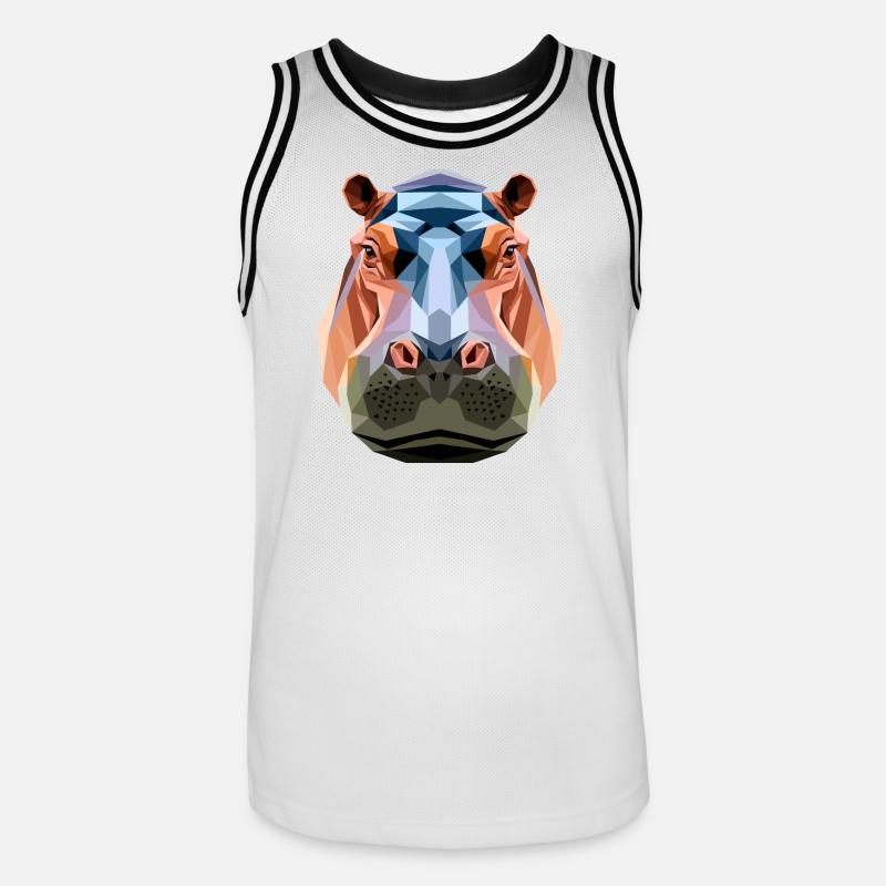Nilpferd Flusspferd Mama Hippopotamus Cooles Hippo - Maglia da basket per uomo - bianco/nero