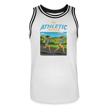 Course de relais : Le facteur athlétique - Maillot de basket Homme - blanc/noir - Devant - AI Model Male 185 dark (185cm)