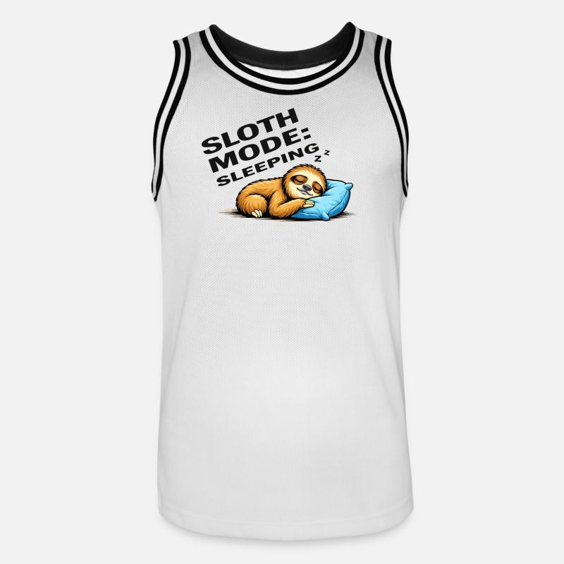 Modalità Sloth Sleep - Maglia da basket per uomo - bianco/nero