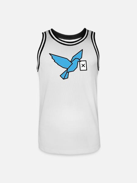 Brieftaube Wahlzettel Vogel Bunt - Männer Basketball-Trikot - Weiß/Schwarz