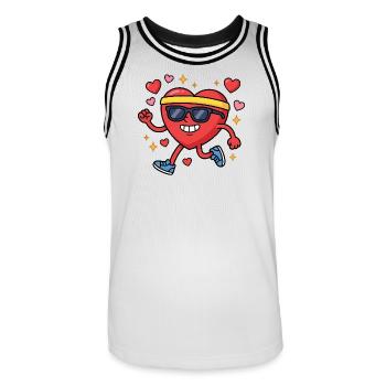 Fun run for Valentine's Day - Men's Basketball Jersey - white/black - Front - AI Model Male 185 dark (185cm)