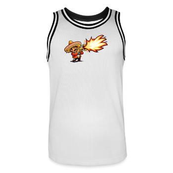 Mariachi Firestorm - Men's Basketball Jersey - white/black - Front - AI Model Male 185 dark (185cm)