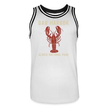 Bar Harbor, Acadia-Nationalpark – Besuchen Sie Aca - Männer Basketball-Trikot - Weiß/Schwarz - Vorne - AI Model Male 185 dark (185cm)