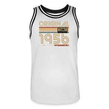 1956 Vintage Vintage Retro Birthday Gift - Men's Basketball Jersey - white/black - Front - AI Model Male 185 dark (185cm)