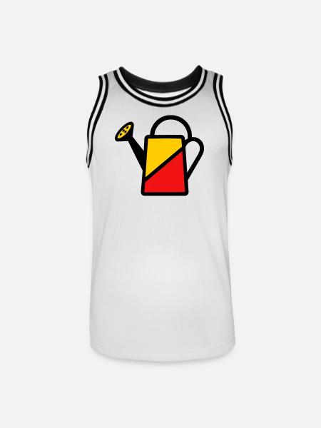 Two-tone watering can tool vegetable gardener - Men's Basketball Jersey - white/black