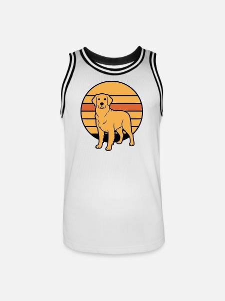 Dog Retriever Retro Sunset - Men's Basketball Jersey - white/black