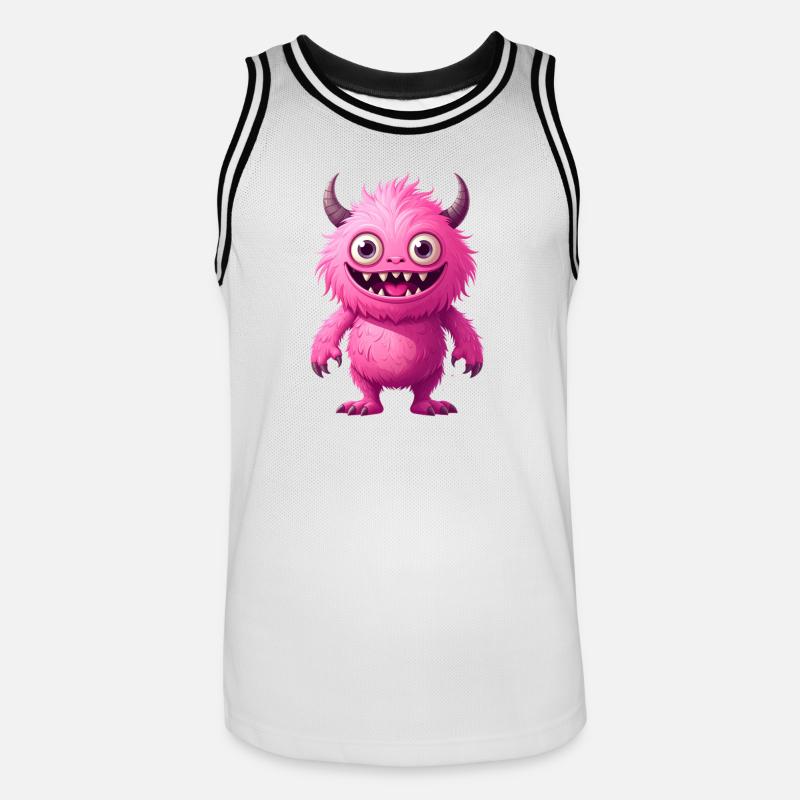 Mostro Rosa - Maglia da basket per uomo - bianco/nero