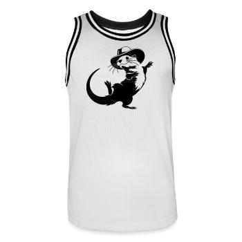 Loutre drôle avec motif de dessin animé chapeau - Maillot de basket Homme - blanc/noir - Devant - AI Model Male 185 dark (185cm)