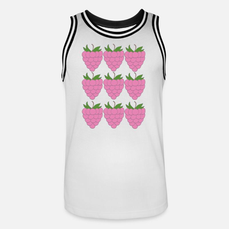 Raspberry Grid Pattern - Men's Basketball Jersey - white/black