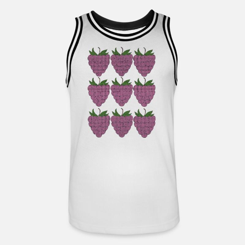 raspberry pattern textile - Men's Basketball Jersey - white/black