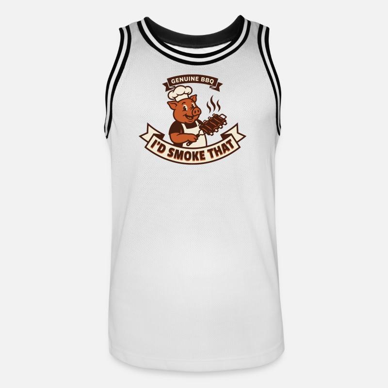 Massaggi e costine barbecue Pig Pitmaster - Maglia da basket per uomo - bianco/nero