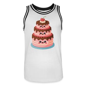 Cake Comic Cute - Maillot de basket Homme - blanc/noir - Devant - AI Model Male 185 dark (185cm)
