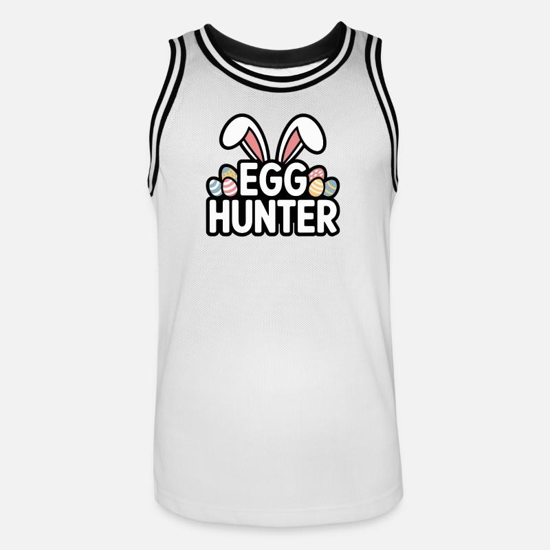 Egg Hunter Bunny – Conception de Pâques - Maillot de basket Homme - blanc/noir