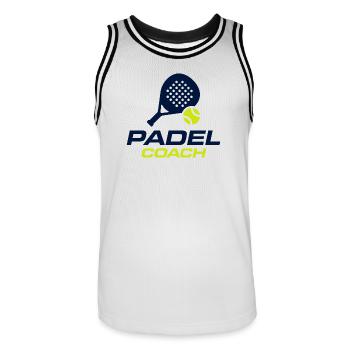 Design du maillot du Padel Coach Sports Club - Maillot de basket Homme - blanc/noir - Devant - AI Model Male 185 dark (185cm)