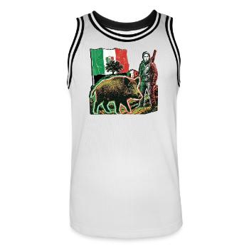 Wildschwein Jägerin Italien Flagge Italienisch - Männer Basketball-Trikot - Weiß/Schwarz - Vorne - AI Model Male 185 dark (185cm)
