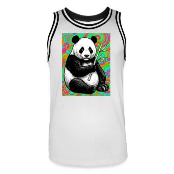 Panda - Männer Basketball-Trikot - Weiß/Schwarz - Vorne - AI Model Male 185 dark (185cm)