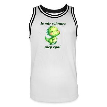 Schnurz piep egal Lustiger Spruch süßer Dino - Männer Basketball-Trikot - Weiß/Schwarz - Vorne - AI Model Male 185 dark (185cm)