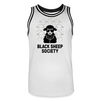 Société du Mouton Noir Schwarze Schafgesellschaft - Männer Basketball-Trikot - Weiß/Schwarz - Vorne - AI Model Male 185 dark (185cm)