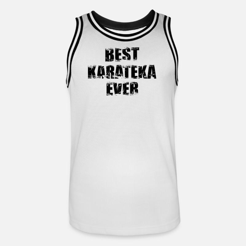 Karateka - Maglia da basket per uomo - bianco/nero
