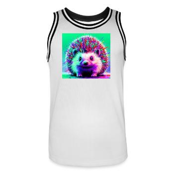 Igel - Männer Basketball-Trikot - Weiß/Schwarz - Vorne - AI Model Male 185 dark (185cm)