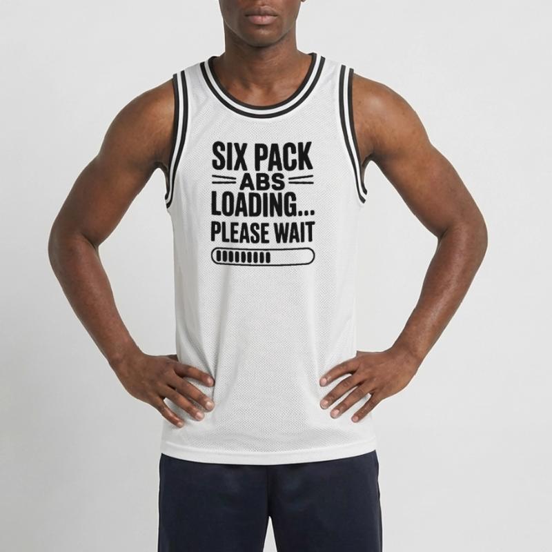 Six Pack Abs Loading... Please Wait Men's Basketball Jersey
