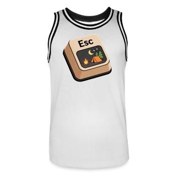 Camp Night Escape Key Art - Men's Basketball Jersey - white/black - Front - AI Model Male 185 dark (185cm)