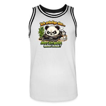 Ich mach das aber ich gucke dabei böse panda - Männer Basketball-Trikot - Weiß/Schwarz - Vorne - AI Model Male 185 dark (185cm)
