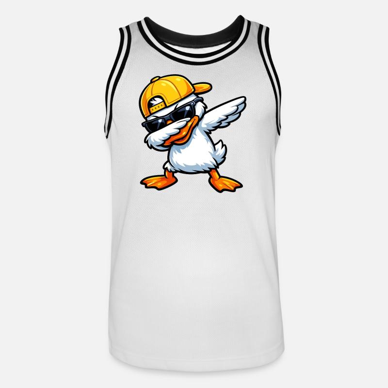 Anatra Squapping - Maglia da basket per uomo - bianco/nero