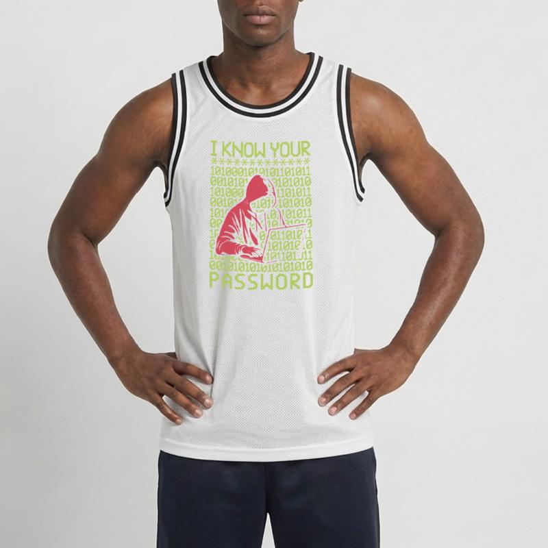 Hacker Hacker Programmeur Linux Password Hacker Maillot de basket Homme