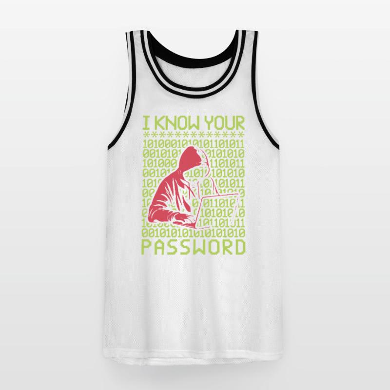 Hacker Hacker Programmeur Linux Password Hacker Maillot de basket Homme