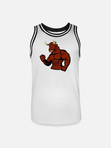 Muscular Bull Taurus - Men's Basketball Jersey - white/black