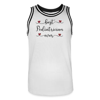 best pediatrician in the world - Men's Basketball Jersey - white/black - Front - AI Model Male 185 dark (185cm)