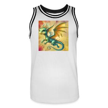 dragon - Men's Basketball Jersey - white/black - Front - AI Model Male 185 dark (185cm)