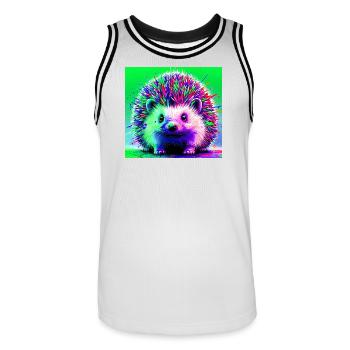 Igel - Männer Basketball-Trikot - Weiß/Schwarz - Vorne - AI Model Male 185 dark (185cm)